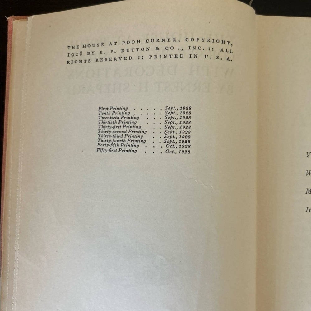 *SOLD* House On Pooh Corner Hardcover Book 1928 Edition Vintage - Picture 7 of 11